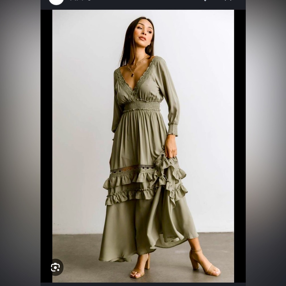 Baltic Born Pippa tiered ruffle maxi dress SZ M